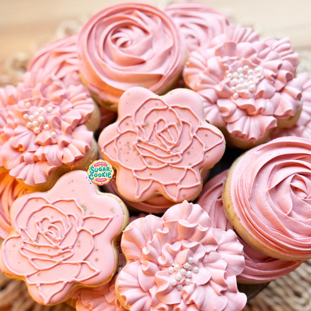 Pink Flower Sugar Cookies