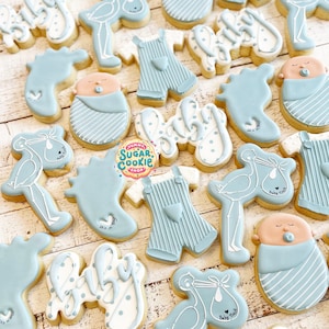Blue Baby Shower Sugar Cookies