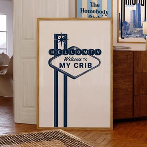 Hello MTV Welcome to My Crib Poster: Trendy Retro Wall Art (Printable)