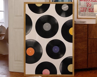 Vinyl Record Wall Art Print: Retro Minimalist Music Poster (Printable)