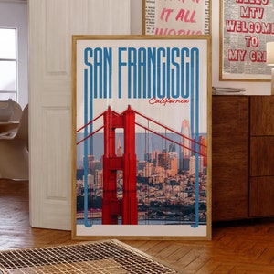 San Francisco Wall Art, San Francisco Art Print, San Francisco Skyline, San Francisco Aesthetic Decor, Travel Poster Print