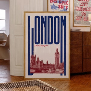 London Wall Art, London Poster, London Art Print, London Skyline, London Travel Poster Print, Printable Wall Art