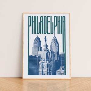 Philadelphia Wall Art Print, Philadelphia Poster, Philadelphia Skyline, Philadelphia Aesthetic Decor, Philadelphia Travel Poster Print