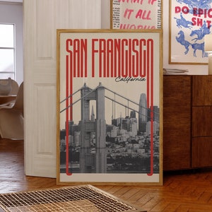 San Francisco Wall Art, San Francisco Art Print, San Francisco Skyline, San Francisco Aesthetic Decor, Travel Poster Print