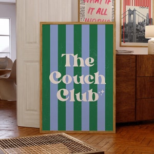 The Couch Club Print, Typography Poster, Trendy Wall Art, Aesthetic Apartment Decor, Printable Wall Art