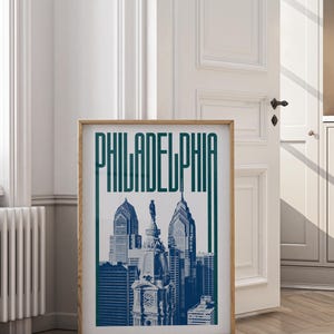 Philadelphia Wall Art Print, Philadelphia Poster, Philadelphia Skyline, Philadelphia Aesthetic Decor, Philadelphia Travel Poster Print