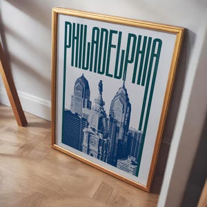 Philadelphia Wall Art Print, Philadelphia Poster, Philadelphia Skyline, Philadelphia Aesthetic Decor, Philadelphia Travel Poster Print
