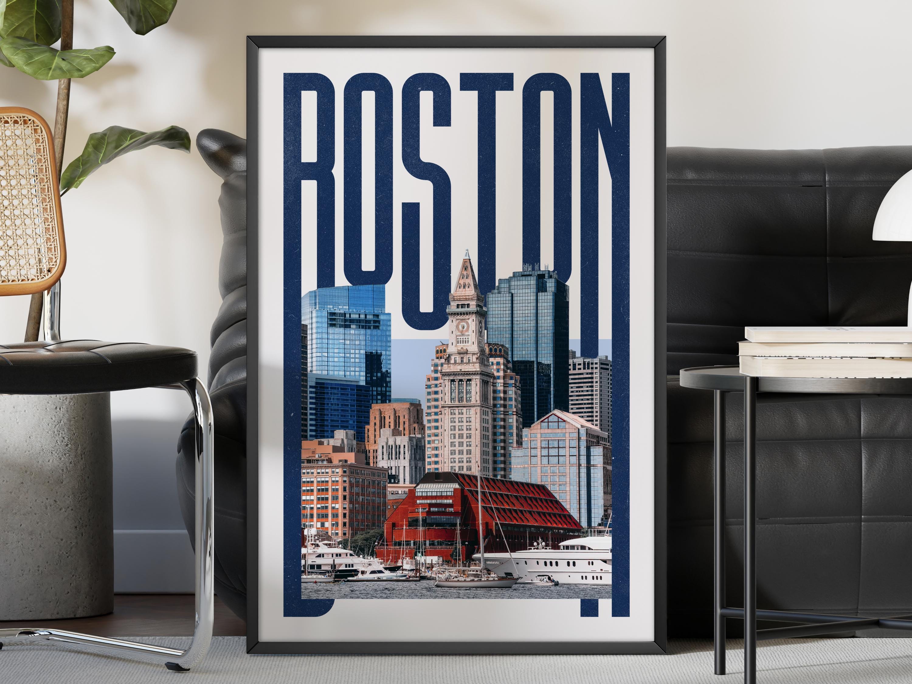 Boston Wall Art Print, Boston Poster, Boston Art Print, Boston Skyline ...