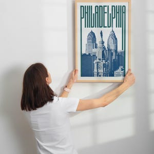 Philadelphia Wall Art Print, Philadelphia Poster, Philadelphia Skyline, Philadelphia Aesthetic Decor, Philadelphia Travel Poster Print