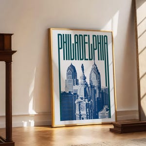 Philadelphia Wall Art Print, Philadelphia Poster, Philadelphia Skyline, Philadelphia Aesthetic Decor, Philadelphia Travel Poster Print