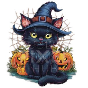 Mooie halloween kat v2 png-, png-bestanden, clipart, Halloween, katten, halloween-ontwerpen, transparante achtergrond