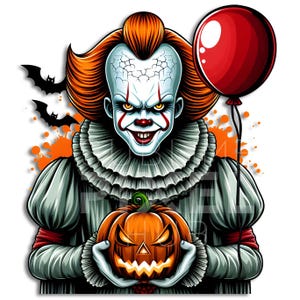 Pennywise v2 de Halloween png, archivos png, clipart, Halloween, diseños de Halloween, fondo transparente