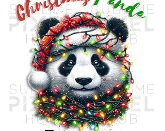 Christmas Panda Clipart: Holiday PNG Designs (Transparent Background)