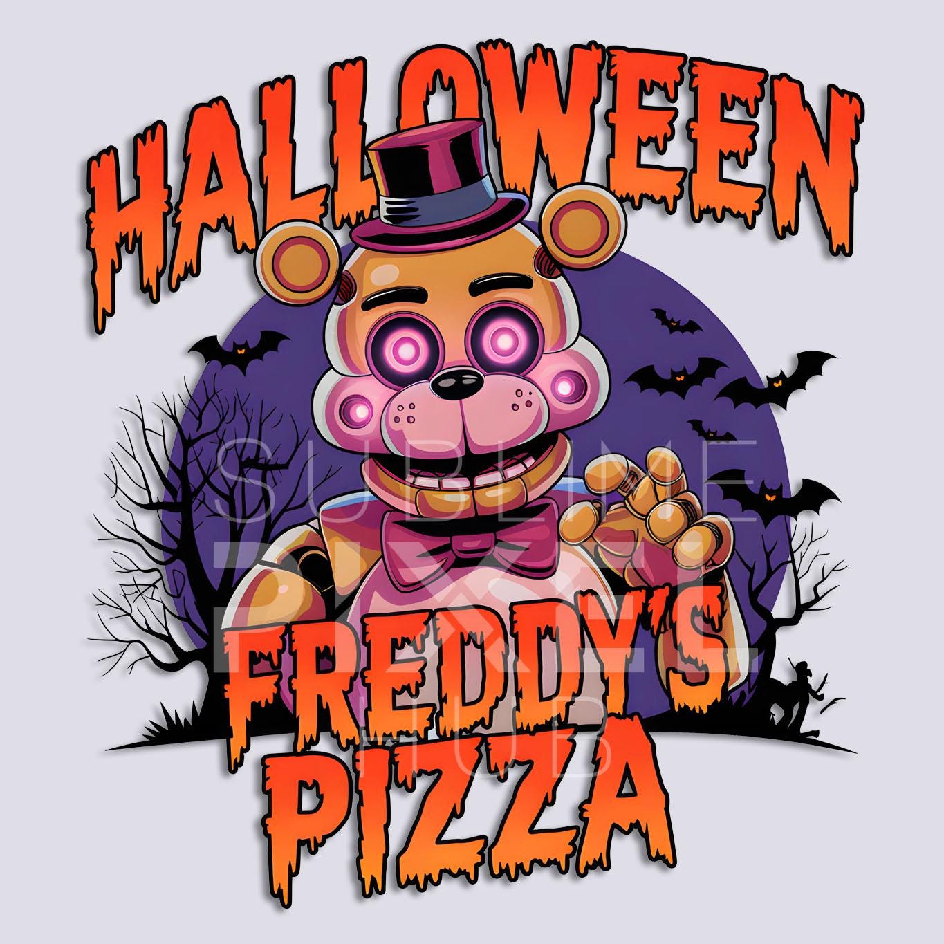 Halloween Freddy Fazbear for Kids V1 Png, Png Files, Clipart