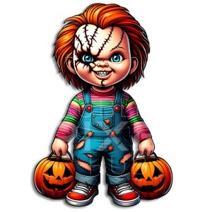Chucky with pumpkins png, png files, clipart, Halloween, halloween designs, transparent background