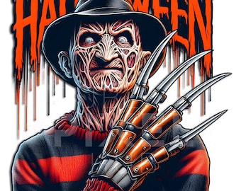 Freddy Krueger v1 png, png files, clipart, Halloween, Elm Street, slasher, halloween designs, transparent background