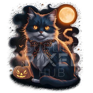 Mooie halloween kat v3 png, png-bestanden, clipart, Halloween, katten, halloween-ontwerpen, transparante achtergrond