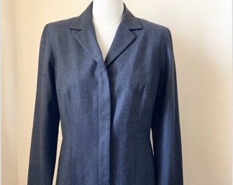 Vtg NEIMAN MARCUS Women's Wool BLAZER Jacket Gray Size 6