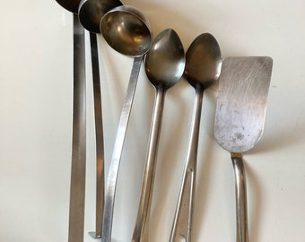 VTG Kitchen Utensils Large Ladles Spoons Spatula Lot of 6 Vollrath ETC