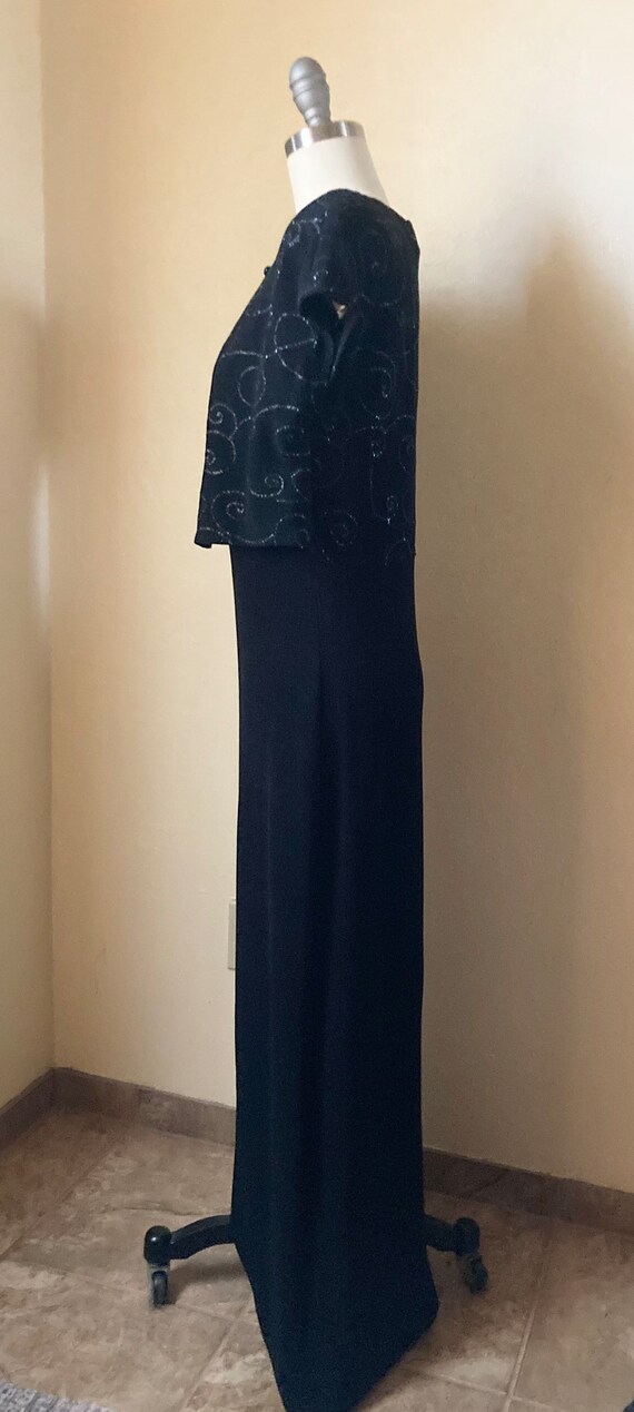 90s VTG Teddi Evening Women’s Dress Black Maxi Bo… - image 4