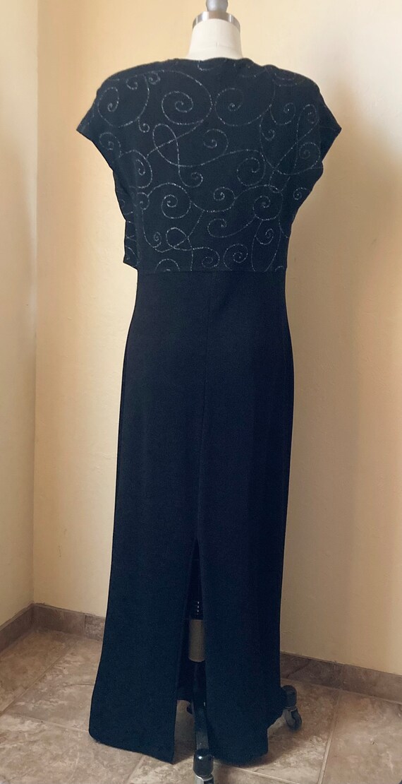 90s VTG Teddi Evening Women’s Dress Black Maxi Bo… - image 5