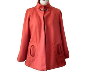 Betsey Johnson Women's Coat Size L Mod Orange Space Age Jacket