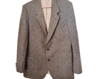Nino Cerruti Wool Blazer Mens 44R Brown Herringbone 2 Button Sport Coat USA