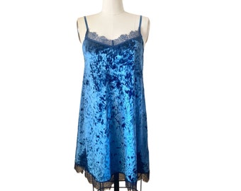 Tahari Women's Skip Dress Nighty Green/Blue Crushed Velvet Size S NWOT