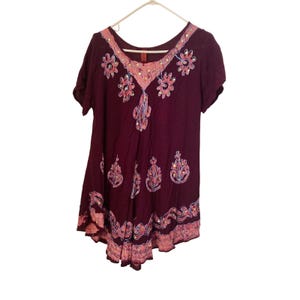 Sunflower Women&#39;s Dress Tunic Top One Size Gauze Hippie Boho