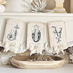 Vintage Style Christmas Banner, Christmas Garland, Christmas Decor, Vintage Christmas Decor, Farmhouse Christmas, Shabby Chic Christmas