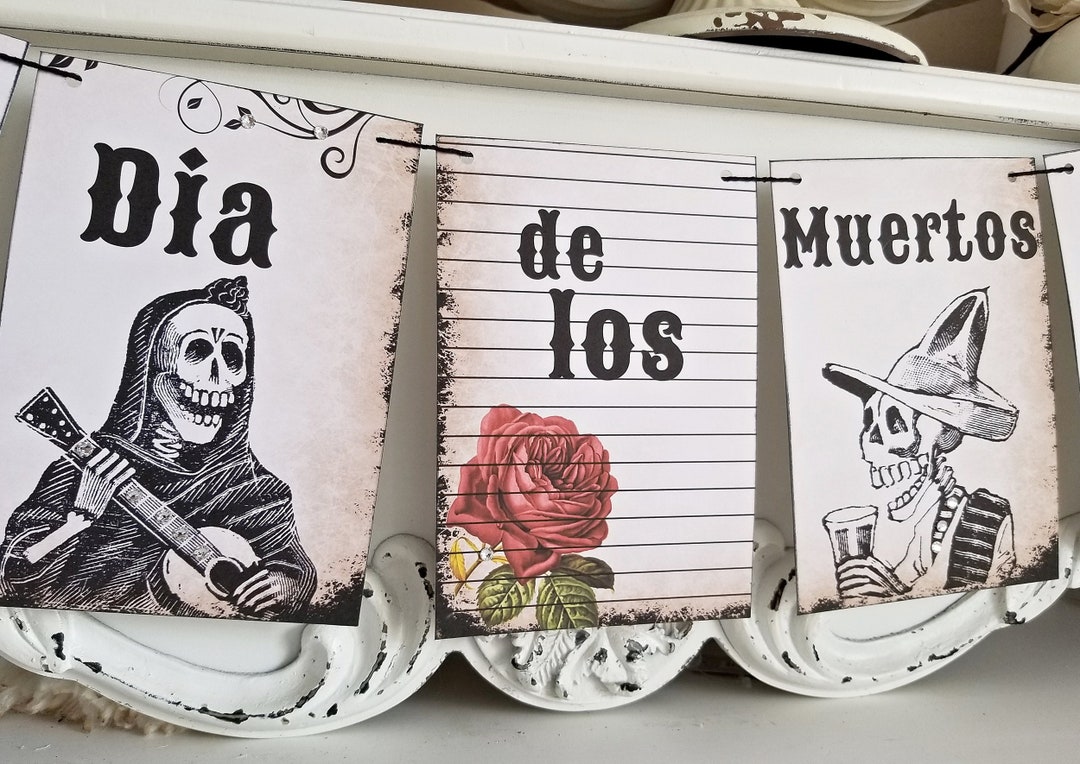 Dia De Los Muertos Decor, Day of the Dead Banner, Vintage-inspired ...