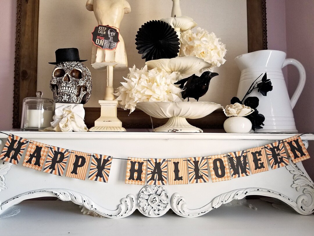 Halloween Banner Vintage Halloween Decor Retro Halloween - Etsy