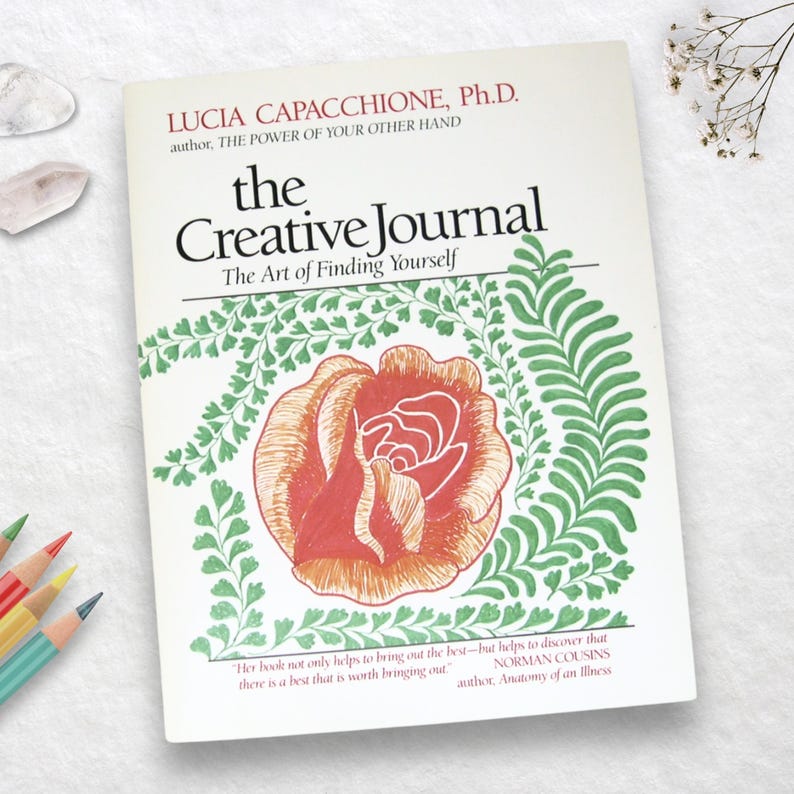 Signed The Creative Journal, Lucia Capacchione Ph.D, Creative Workbook to Reach Your Potential, 1989 Rare Collectible Mint Vintage Paperback image 1
