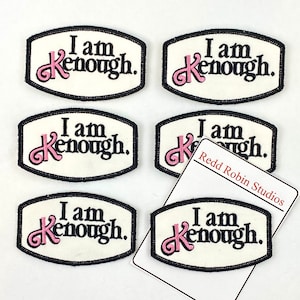 Pink Boy Doll I am Enough Ken Ryan Gosling Patch Iron-on Sew-on 4 x 2.5 Patch image 9