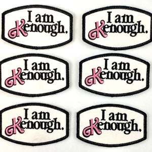 Pink Boy Doll I am Enough Ken Ryan Gosling Patch Iron-on Sew-on 4 x 2.5 Patch image 7