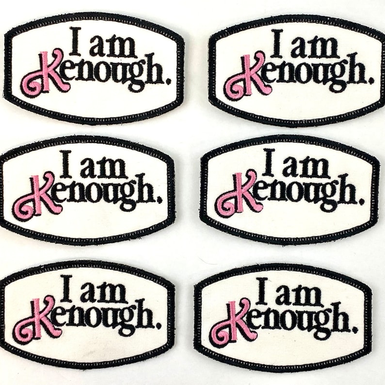 Pink Boy Doll I am Enough Ken Ryan Gosling Patch Iron-on Sew-on 4 x 2.5 Patch image 7