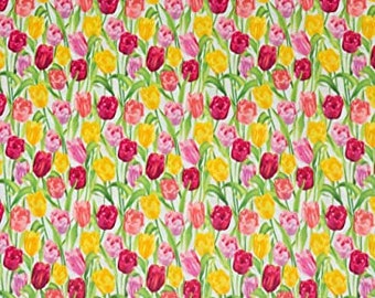 Singer Fabrics, 100% Cotton, Multi Tulip, Cut by The Yard
