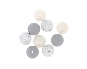 Mineral Bohin Round Silicone Beads 9/Pkg