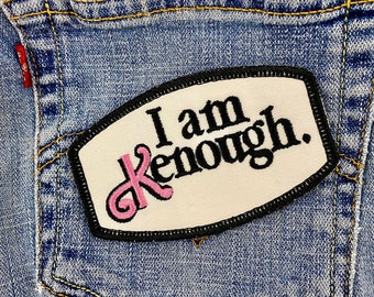Pink Boy Doll | I am Enough | Ken | Ryan Gosling | Patch |  Iron-on | Sew-on |   | 4” x 2.5” Patch