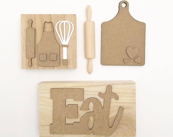 Kitchen | Apron | Rolling Pin | Cutting Board | Tiered Tray Sitter Kit, DIY