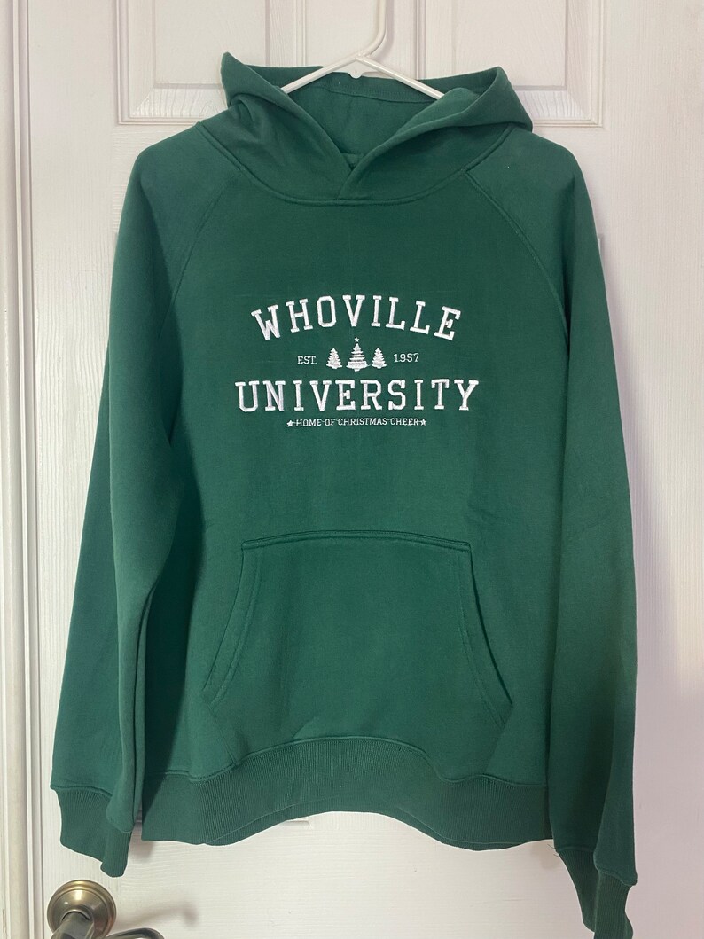 Whoville University Custom Sweat Shirt Mean One Green Man Hoodie Curmudgeon Furry Green Meanie image 7