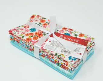Singer Fabrics 5 Piece Fat Quarter Bundle Perfect Teal Floral