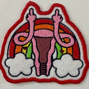 Rainbow Uterus Patch. Iron-on or Sew-on. ProChoice. My body, My Choice. image 1