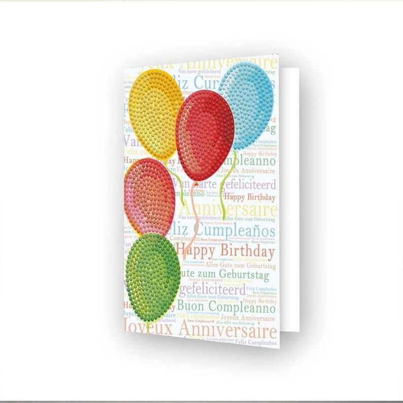 Balloons Diamond Dotz Diamond Art Greeting Card Kit 5X7 image 1