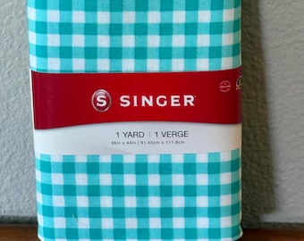 Singer Fabrics, 100% Cotton, Aqua Gingham, Cut by The Yard