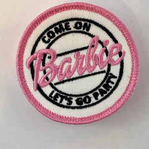 IRON ON Barbie Patch Barbie Sillouette Patch Barbie Chenille Glitter Patch  Barbie Chenille Patch 