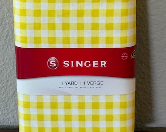Singer Fabrics, 100% Cotton, Yellow Gingham, Cut by The Yard