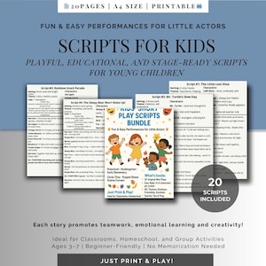 Short Play Scripts Bundle for Kids – 20 Fun and Easy Performances for Preschool & Kindergarten