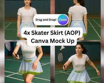 Canva用スケータースカートモックアップ：POD Sportswear（デジタルダウンロード）