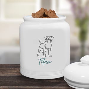 Personalized Ceramic Dog Treat Jar on Etsy